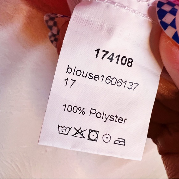 Pink Ruffle Micro Check Off The Shoulder Top Womens M - Picture 3 of 6